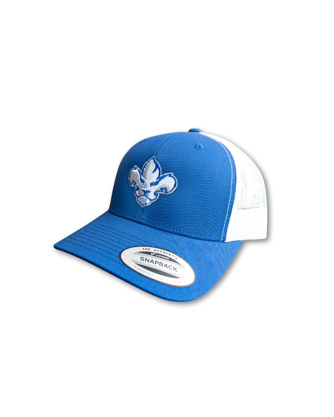 Casquette bleue filet blanc