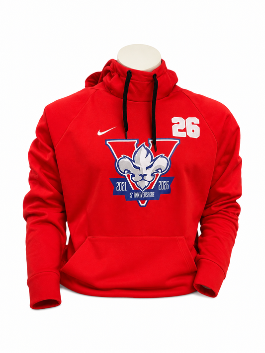 Chandail à Capuchon Rouge Officiel des Joueurs #26